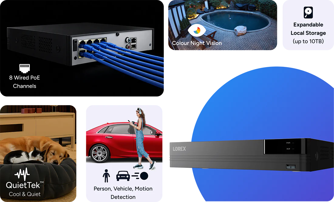 Lorex Connect UA 4K 8-Channel PoE Network Video Recorder – 2TB