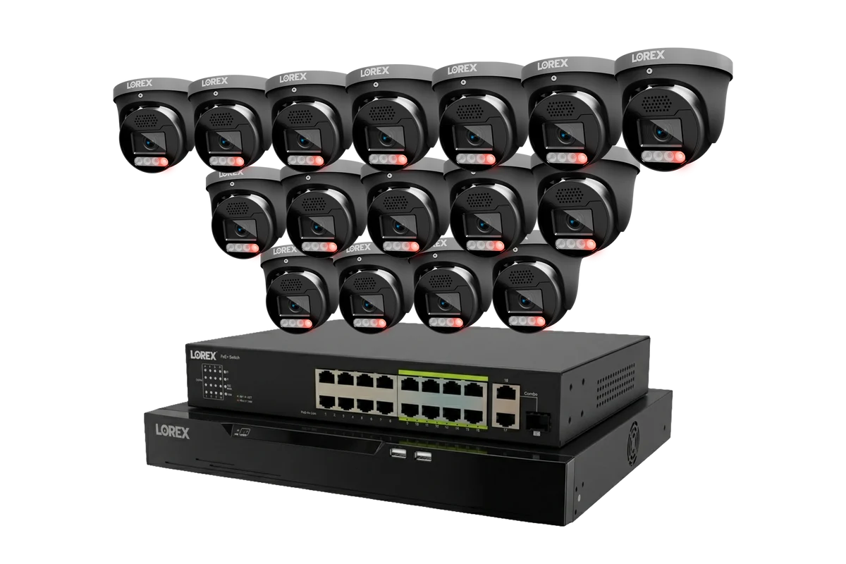 Lorex Connect X Series 4K 32-Channel Wired NVR System with X5 Turret Security Cameras – 8TB